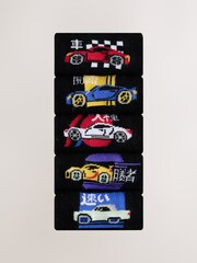 Black Jacquard Japan Cars Pattern Socks 5 Pack - Image 1 of 8