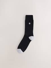 Black Mineral Blue/ Purple Heel and Toe Embroidered Lasting Fresh  N Logo Heel Socks 5 Pack - Image 3 of 9