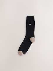 Black Mineral Blue/ Purple Heel and Toe Embroidered Lasting Fresh  N Logo Heel Socks 5 Pack - Image 4 of 9