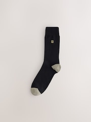 Black Mineral Blue/ Purple Heel and Toe Embroidered Lasting Fresh  N Logo Heel Socks 5 Pack - Image 6 of 9