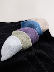 Black Mineral Blue/ Purple Heel and Toe Embroidered Lasting Fresh  N Logo Heel Socks 5 Pack - Image 9 of 9