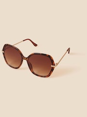 Accessorize Brown Soft Hexagon Sunglasses - Image 1 of 2