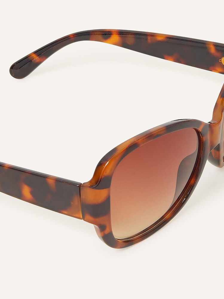 Accessorize Brown Wide Arm Tortoiseshell Square Sunglasses - Image 4 of 4