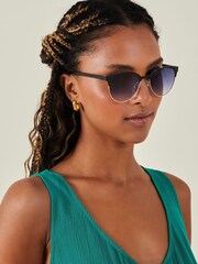 Accessorize Black Metal Detail Sunglasses - Image 1 of 2