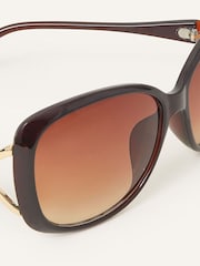 Accessorize Brown Metal Detail Wrap Sunglasses - Image 4 of 4
