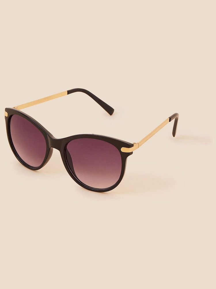 Accessorize Black Metal Arm Classic Sunglasses - Image 1 of 2