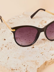 Accessorize Black Metal Arm Classic Sunglasses - Image 2 of 2