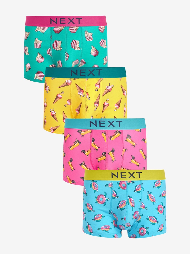 Bright Fun Animal Food Print 4 pack Hipsters - Image 1 of 3