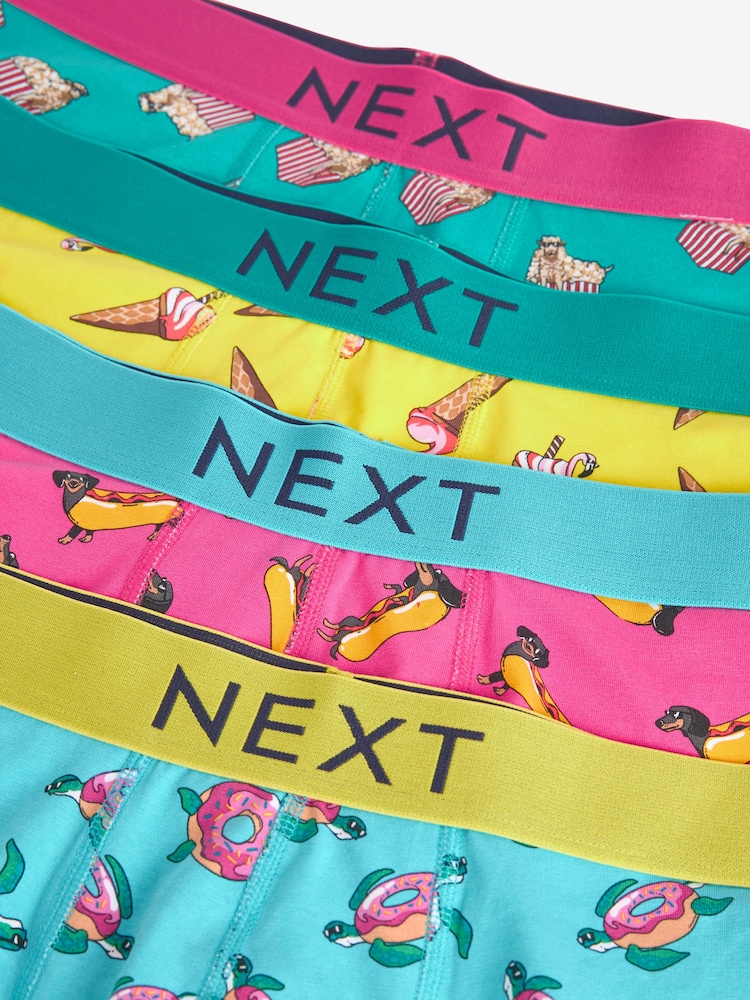 Bright Fun Animal Food Print 4 pack Hipsters - Image 3 of 3