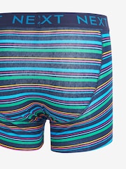 Navy Spot Stripe Cotton 10 pack A-Front Boxers - Image 2 of 3