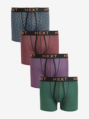 Black/Bronze Pattern Motionflex A-Fronts Boxers 4 Pack - Image 1 of 7