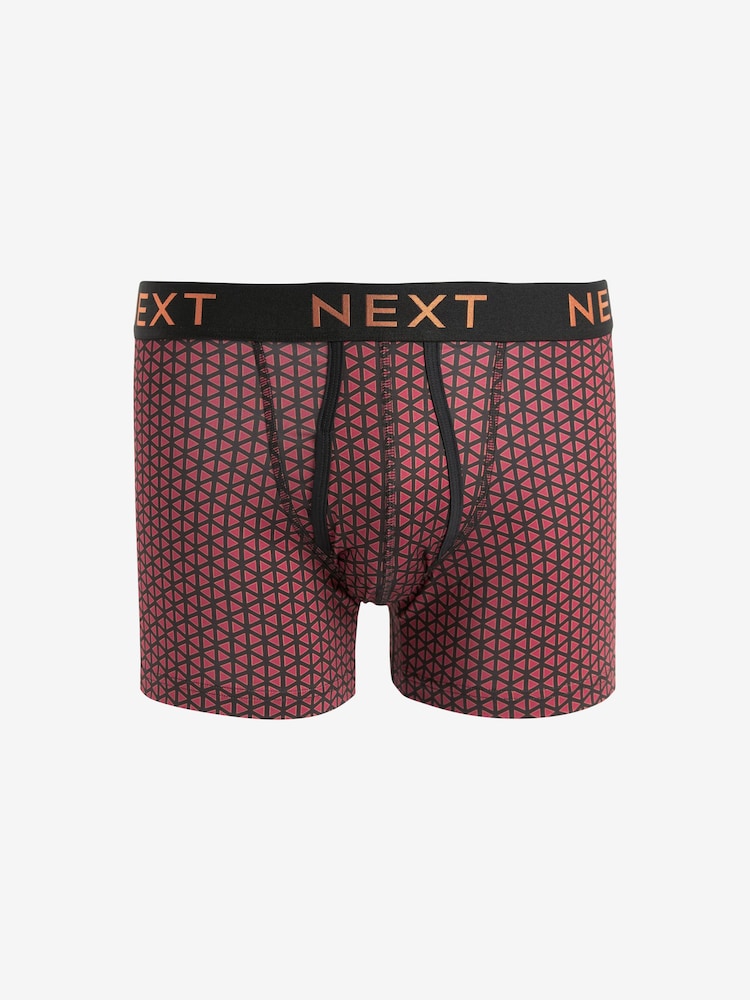 Black/Bronze Pattern Motionflex A-Fronts Boxers 4 Pack - Image 2 of 7