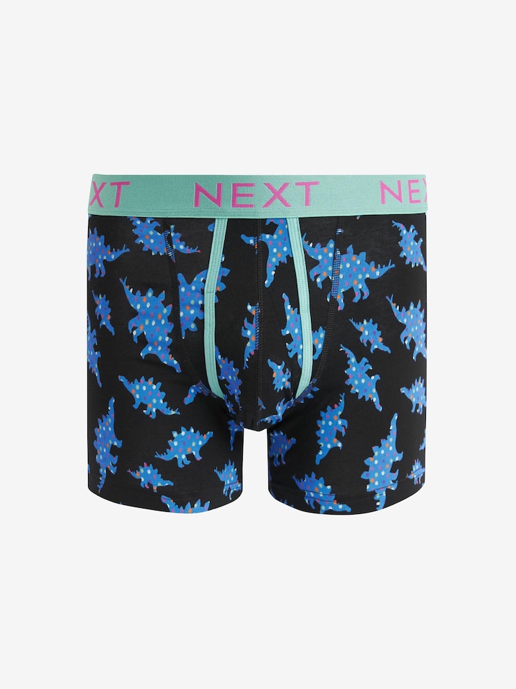 Black Pattern Dino 4 pack A-Front Boxers - Image 2 of 7 Black Pattern Dino 4 pack A-Front Boxers - Image 2 of 7