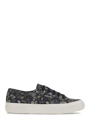 Superga Grey 2750 Floral Print Cotton Canvas Trainers - Image 1 of 5