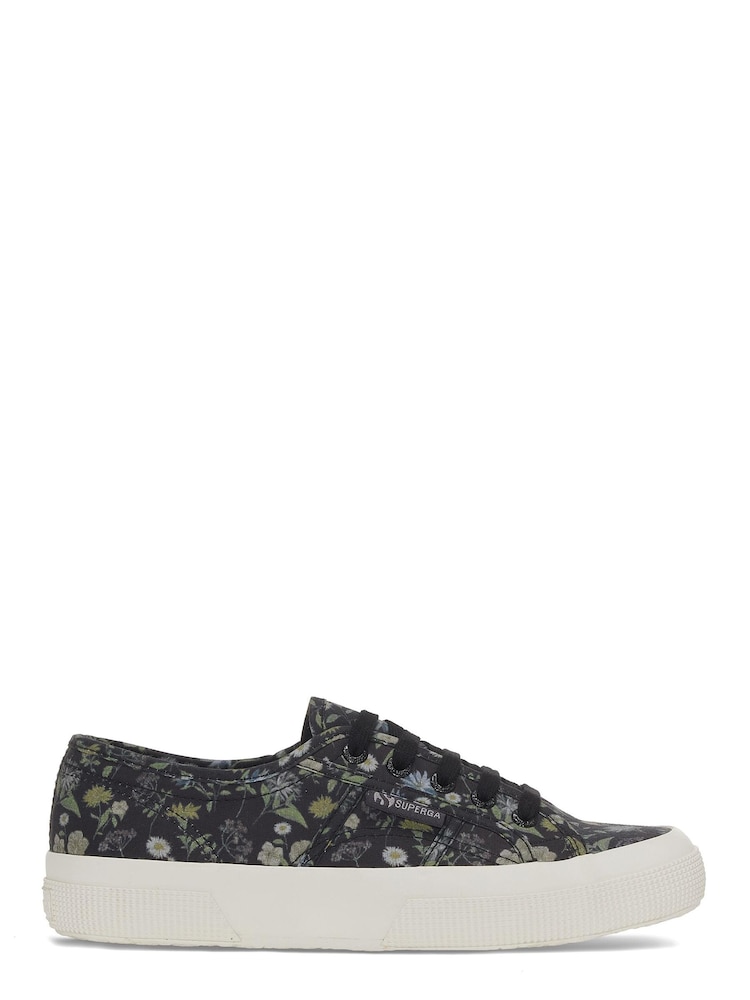 Superga Grey 2750 Floral Print Cotton Canvas Trainers - Image 1 of 5
