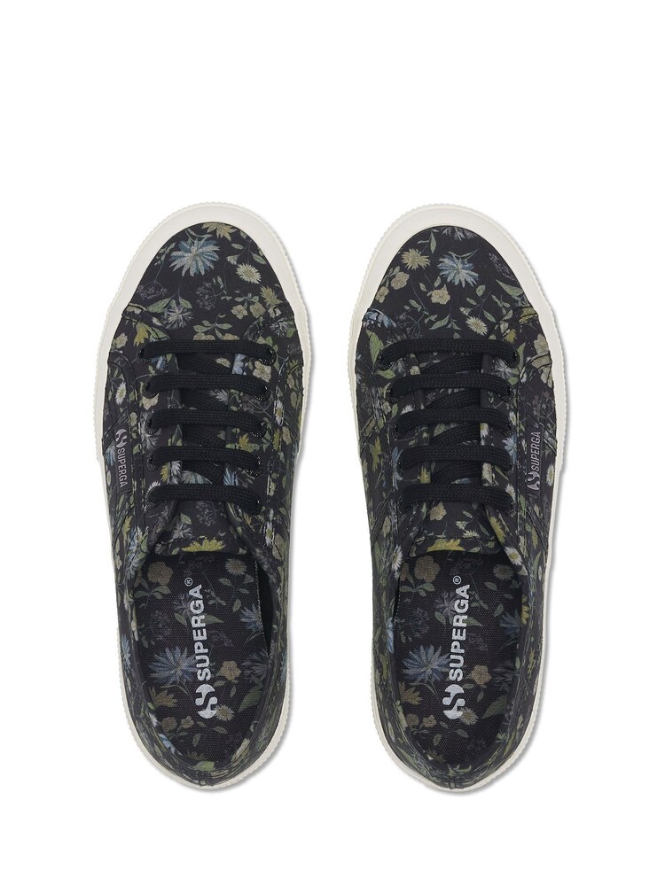 Superga Grey 2750 Floral Print Cotton Canvas Trainers - Image 3 of 5