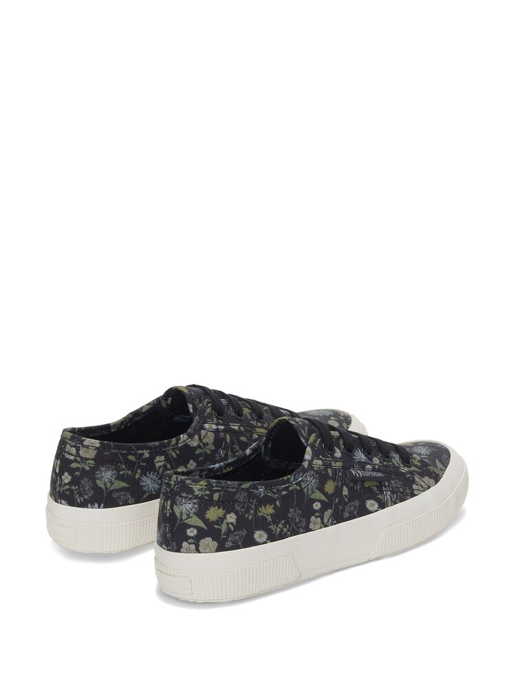 Superga Grey 2750 Floral Print Cotton Canvas Trainers - Image 4 of 5
