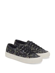 Superga Grey 2750 Floral Print Cotton Canvas Trainers - Image 5 of 5