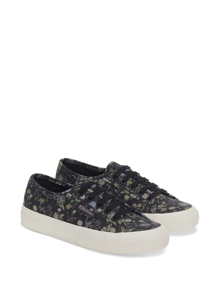 Superga Grey 2750 Floral Print Cotton Canvas Trainers - Image 5 of 5