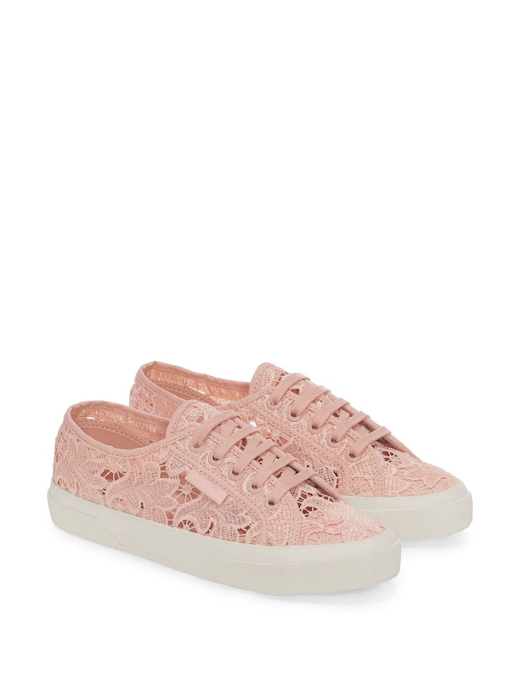 Superga Pink 2750 Macrame Lace Trainers - Image 2 of 5