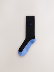 Black Bright Green/ Orange Footbed Cushioned Sole Comfort Socks 5 Pack - Image 4 of 9