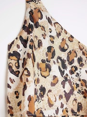 River Island Beige Petite One Shoulder Playsuit - Image 5 of 6