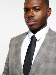 River Island Grey Big & Tall Notch Check Suit: Jacket - Image 1 of 6