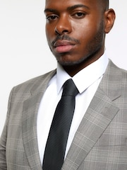 River Island Grey Big & Tall Notch Check Suit: Jacket - Image 4 of 6
