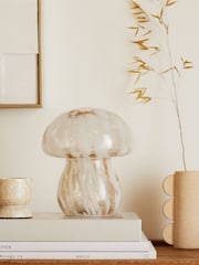 White Confetti Toadstool Battery Operated Glass Feature Light - Image 2 of 8