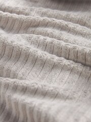 Grey Supersoft Ribbed Dressing Gown - Image 6 of 6
