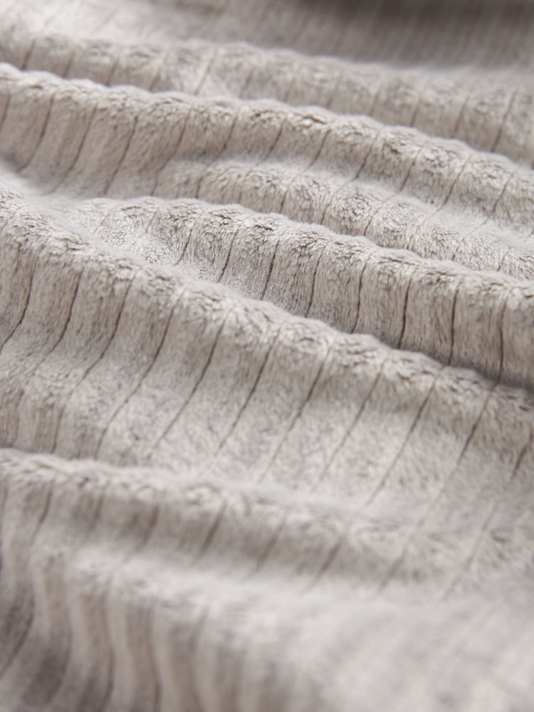 Grey Supersoft Ribbed Dressing Gown - Image 6 of 6