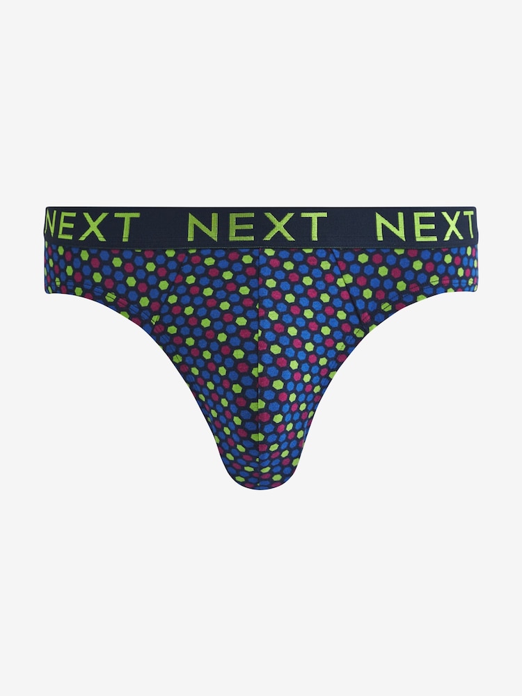 Navy/Burgundy Rich Pattern 4 pack Cotton Rich Briefs - Image 2 of 7 Navy/Burgundy Rich Pattern 4 pack Cotton Rich Briefs - Image 2 of 7