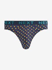 Navy/Burgundy Rich Pattern 4 pack Cotton Rich Briefs - Image 3 of 7