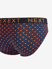Navy/Burgundy Rich Pattern 4 pack Cotton Rich Briefs - Image 6 of 7