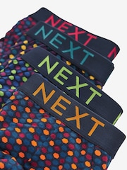 Navy/Burgundy Rich Pattern 4 pack Cotton Rich Briefs - Image 7 of 7