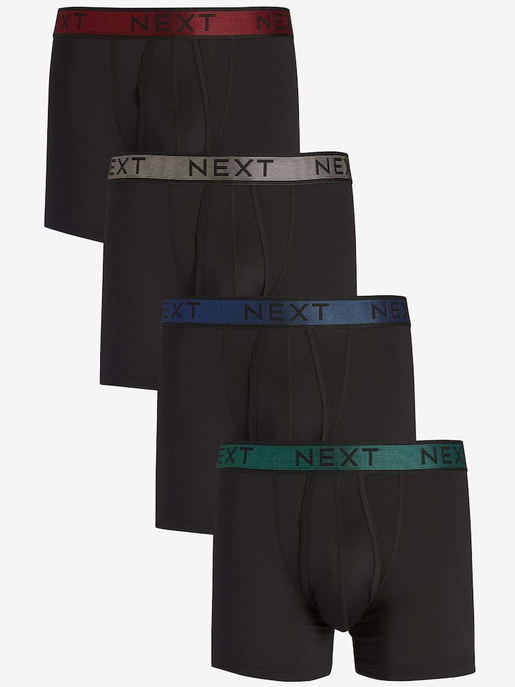 Črna Kovinska Črtast pasom - Motionflex A-Fronts Boxers 4 Pack - Slika 1 iz 3 Črna Kovinska Črtast pasom - Motionflex A-Fronts Boxers 4 Pack - Slika 1 iz 3