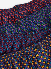Navy/Burgundy Geo 4 pack Woven Pure 100% Cotton Boxers - Image 7 of 7