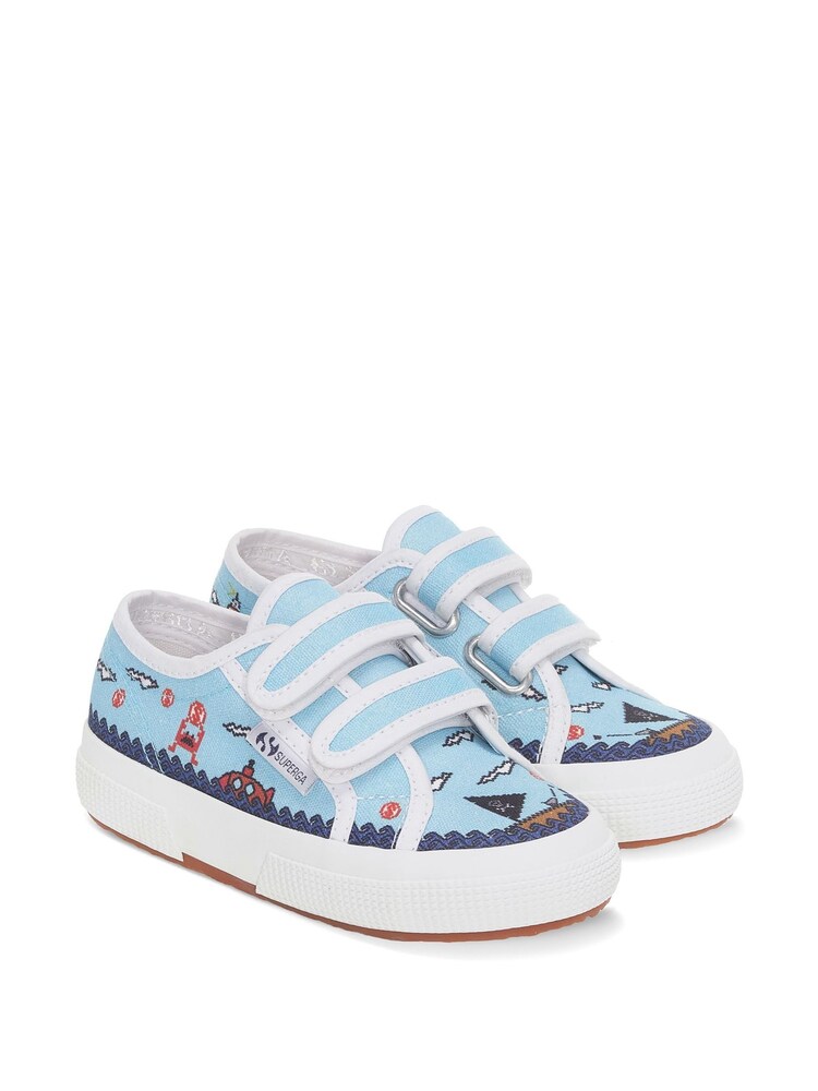 Superga Blue 2750 Game Printed Strap Trainers - Image 2 of 5