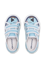 Superga Blue 2750 Game Printed Strap Trainers - Image 4 of 5
