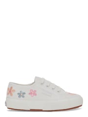 Superga White 2750 Embroidered Flowers Canvas Trainers - Image 1 of 5