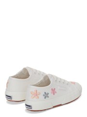 Superga White 2750 Embroidered Flowers Canvas Trainers - Image 3 of 5