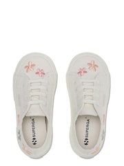 Superga White 2750 Embroidered Flowers Canvas Trainers - Image 4 of 5