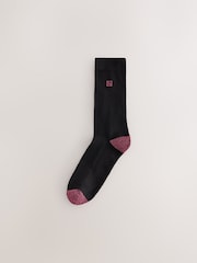 Black Mineral Blue/ Green Heel Cushioned Sole Comfort Socks 5 Pack - Image 5 of 8