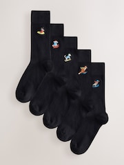 Actividad de Animal en Navidad Negro - Calcetines bordados 5 Pack - Imagen 1 de 9