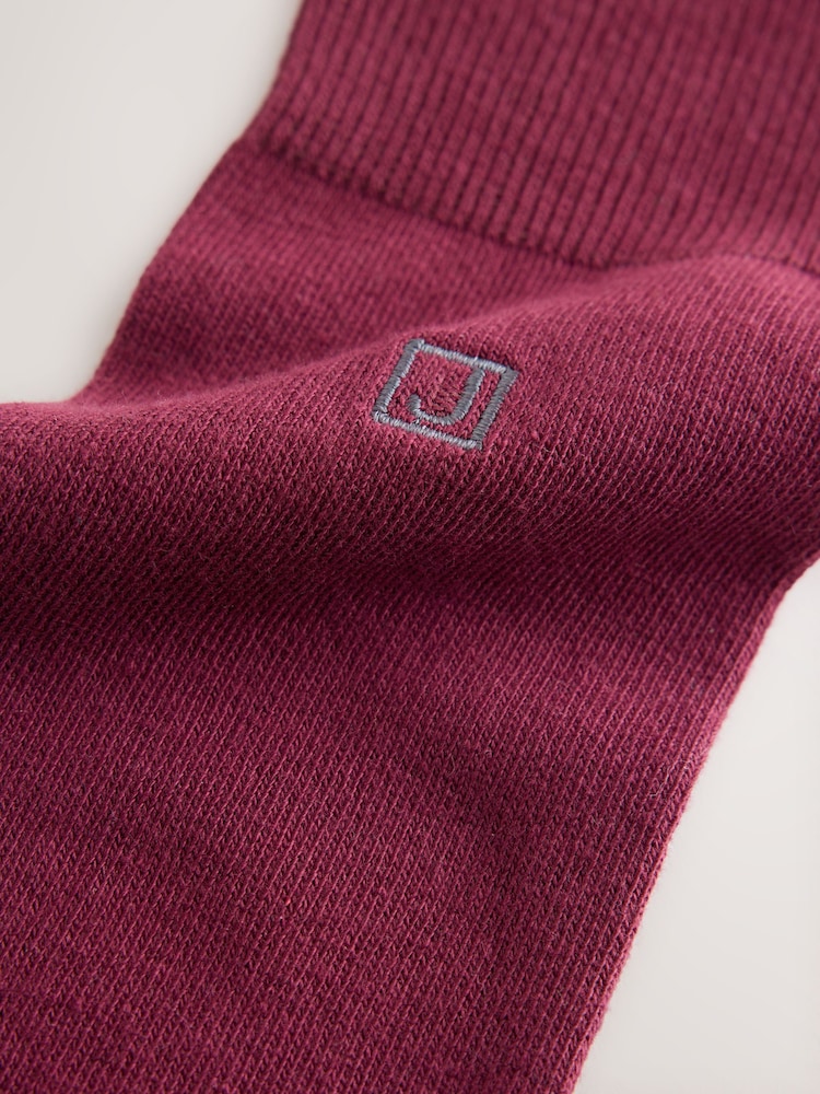 Rich Blue/ Red Initial Embroidered Lasting Fresh Socks 5 Pack - Image 9 of 9