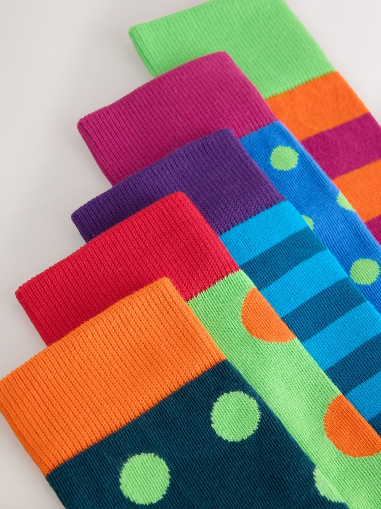 Bright Green/Blue Monster Faces Pattern Socks 5 Pack - Image 8 of 8 Bright Green/Blue Monster Faces Pattern Socks 5 Pack - Image 8 of 8