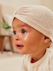 Mink Brown Sparkle Baby Knitted Turban Hat (0mths-2yrs) - Image 1 of 4