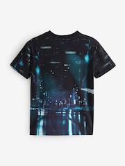 Neon Glowing Dinosaur All-Over Print Short Sleeve T-Shirt (3-16yrs) - Image 2 of 3