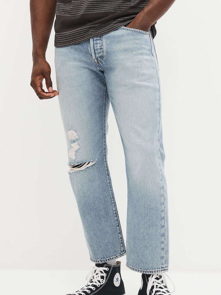 Levi's Mid Blue Levis 501 93 Straight Crop Jeans - Image 1 of 6