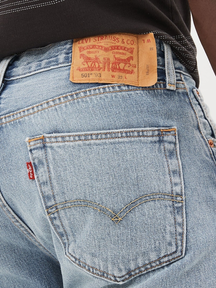 Levi's Mid Blue Levis 501 93 Straight Crop Jeans - Image 6 of 6